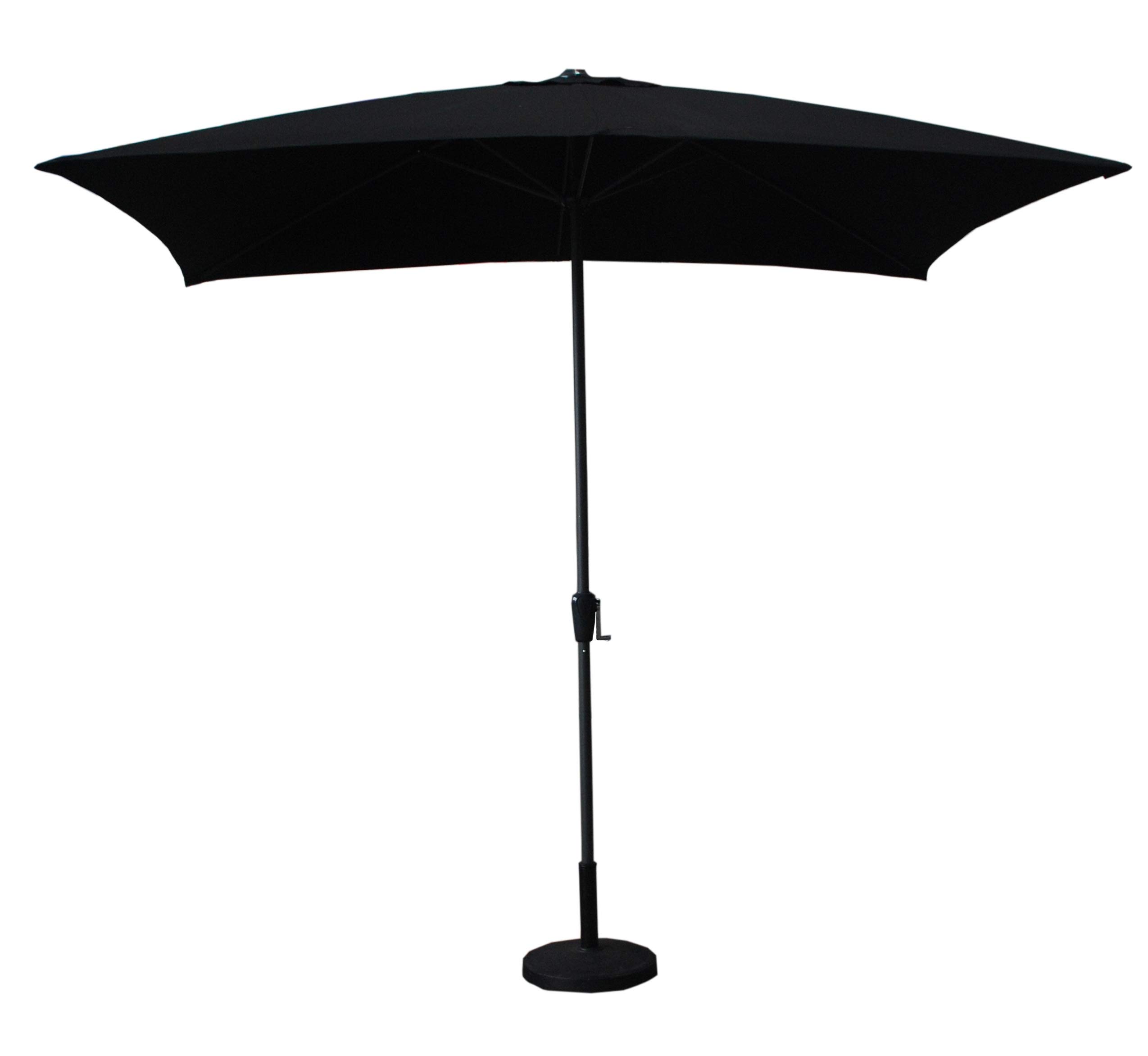 TFS Aluminium Crank Parasols 2m 2.5m 2.7m 3m 3x2m Full & Half/Balcony (3m, Black)