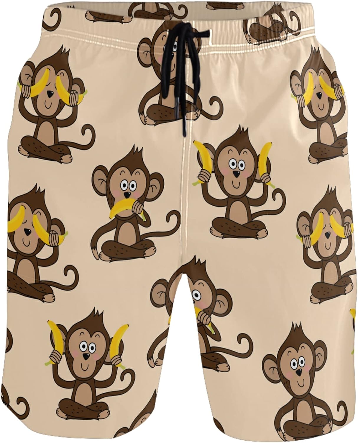 visesunny Fashion Funny Style Men's Beach Shorts Swim Trunks Quick Dry Casual Polyester Swim Shorts with Pockets S-XXL