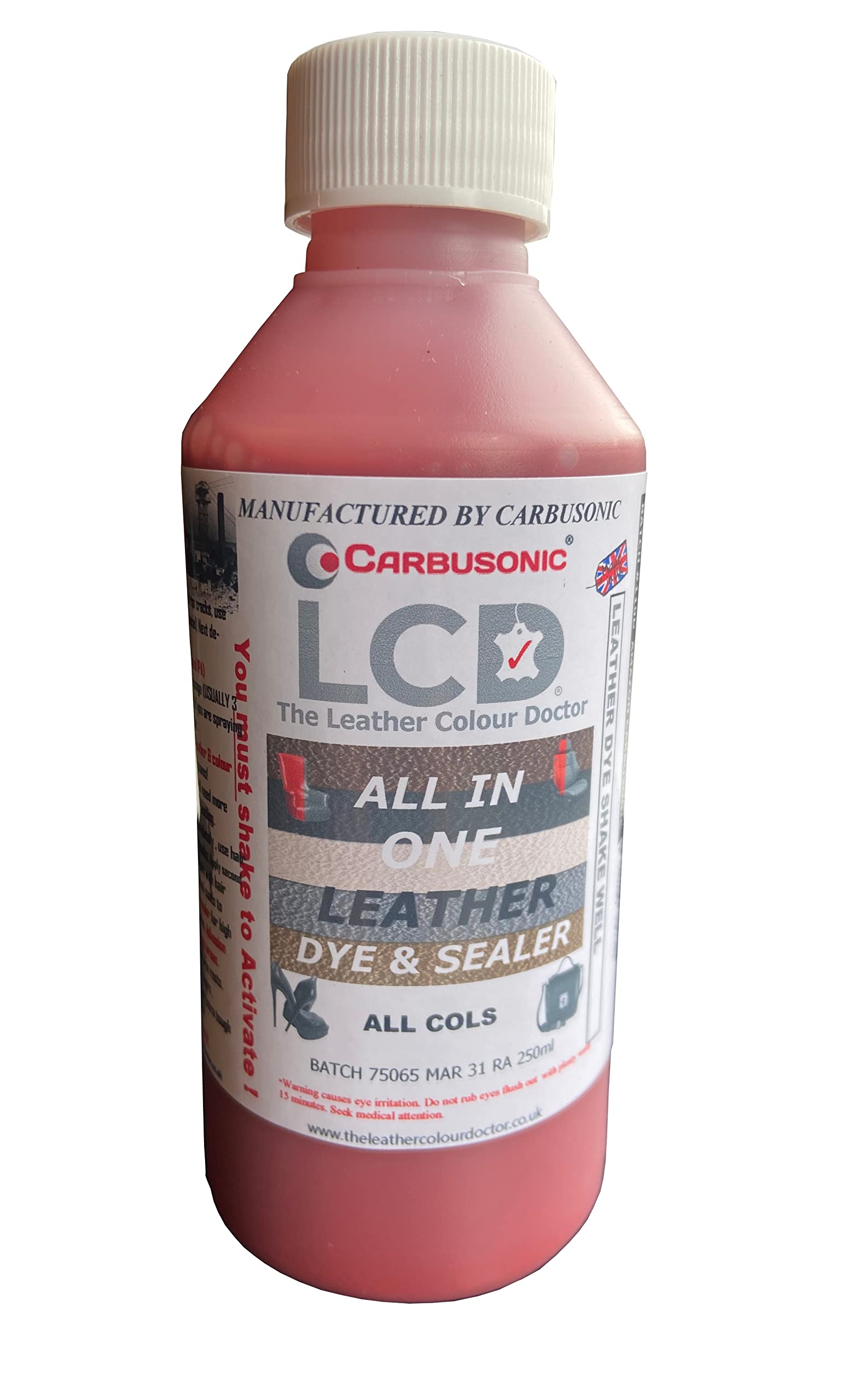 Carbusonic All in one Leather dye and sealant, Interior Leather Paint for Car Seats, Sofas, Arm Chairs, Shoes, Handbags & More. (Dark Grey, 500 ml) — view 11