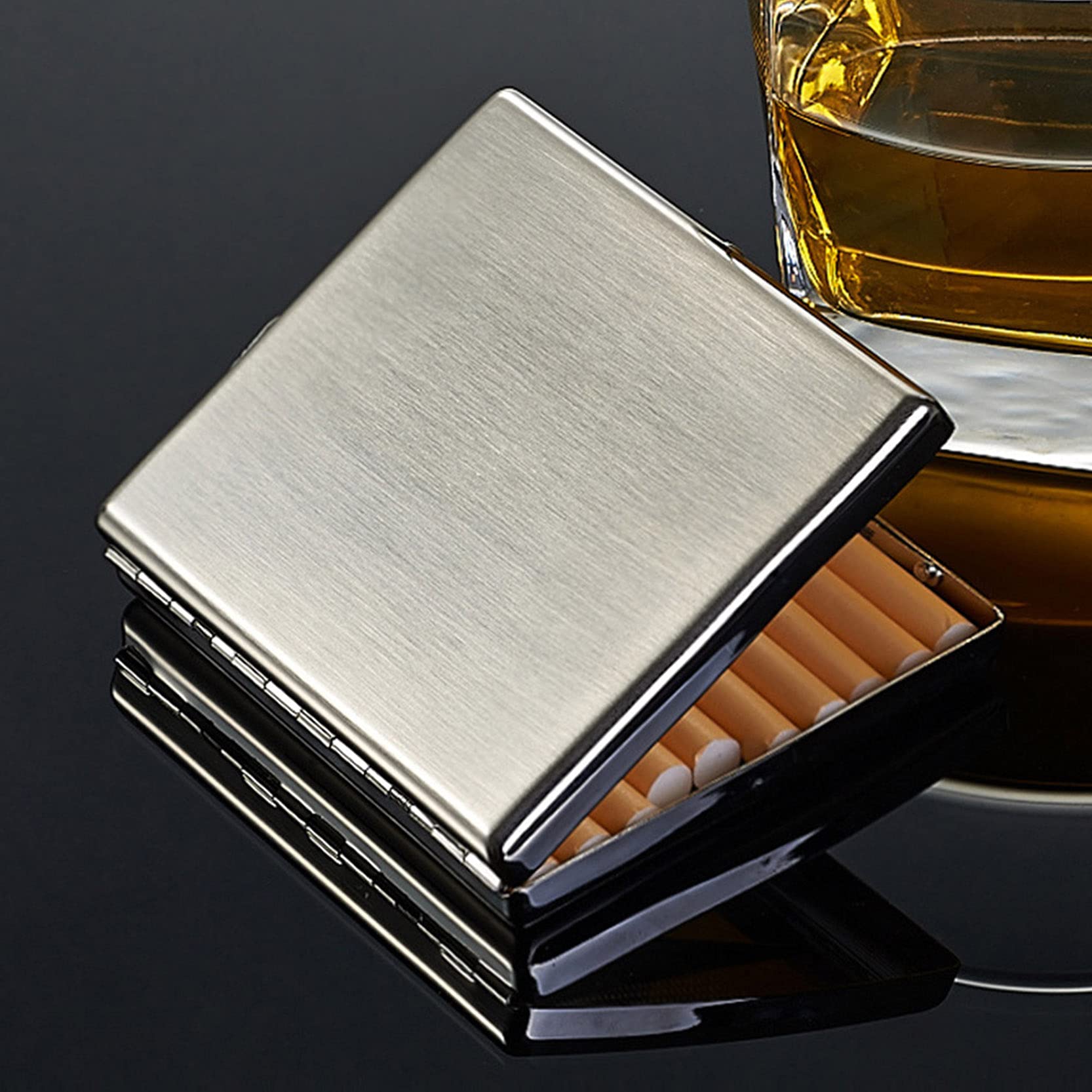 Modne etui na papierosy， metalowe etui na papierosy， metalowe etui na papierosy， męskie etui biznesowe， podwójnie grube aluminium， puste etui na papierosy， może，