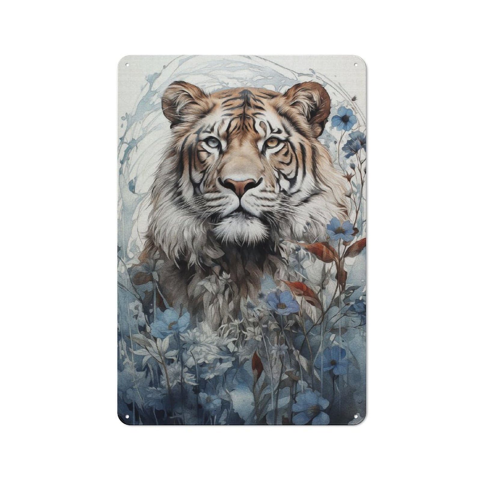 Junmoney Tiger King Of The Jungle 30X20cm Retro Metal Sign With For Man Cave Or Games Room, Tin Sign Wall Decor For Games Rooms And Man Caves