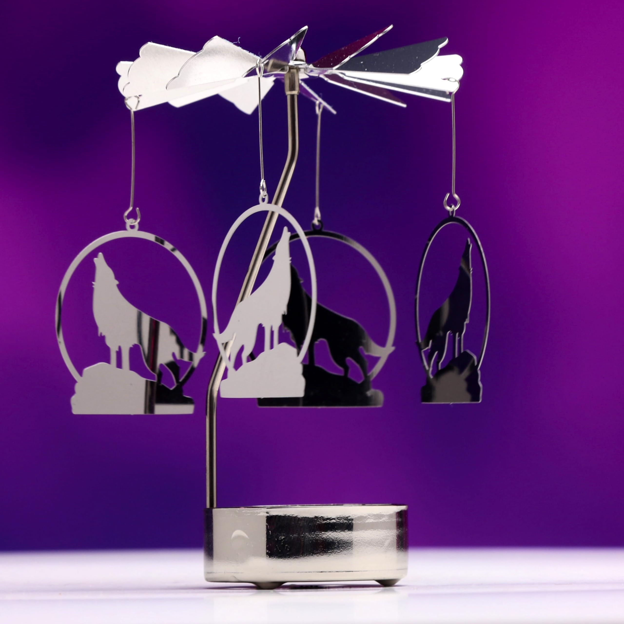 Puckator Bougeoir Rotatif en Forme de Loup Hurlant - Décoration d'intérieur - Accessoires de Salon