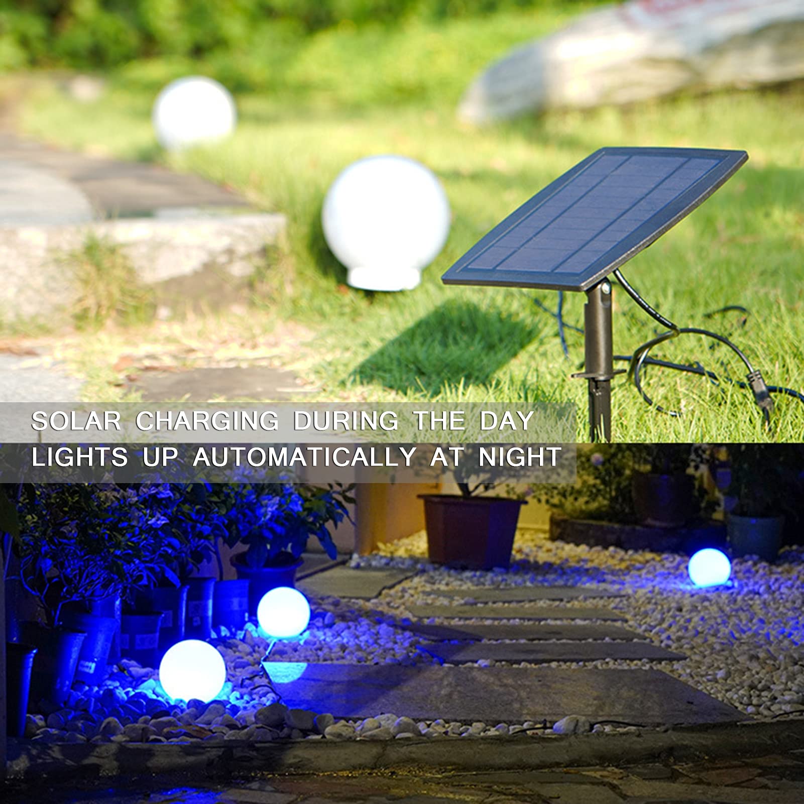 Solarne oświetlenie gruntowe na zewnątrz, lampy ogrodowe kule, IP65 wodoodporne LED światła w ziemi na ścieżkę trawnik podwórko patio krajobraz schody tarasy podłoga podjazd, ciepłe światło, 8 szt