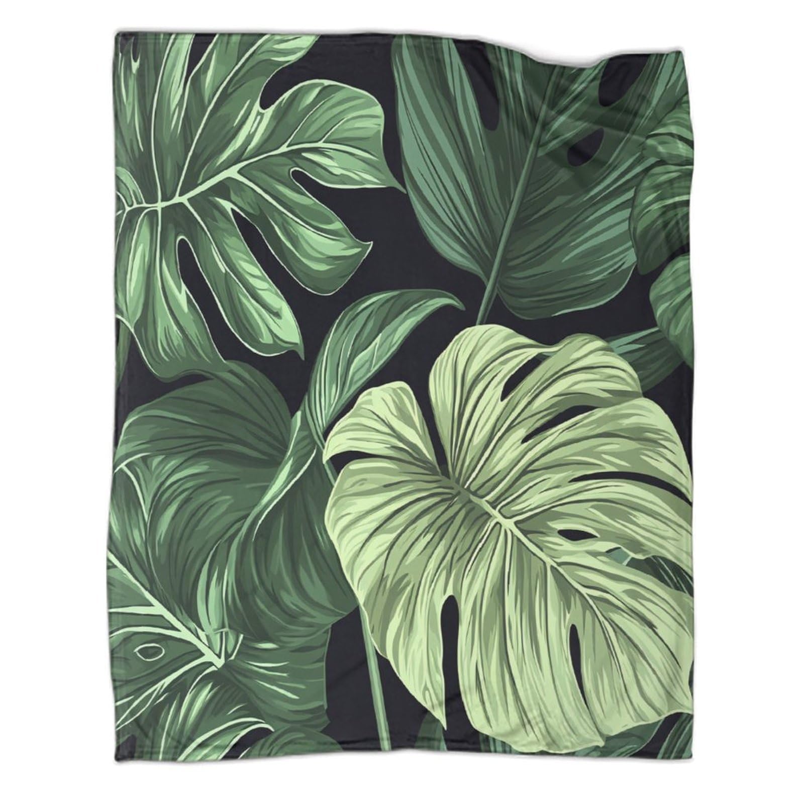 Couverture flanelle feuilles tropicales pour réchauffer vos moments en famille