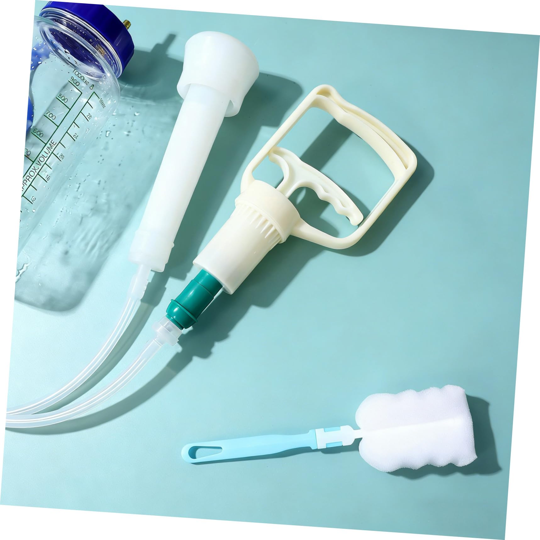 Mikikit Macchina la Mungitura Manuale per Capre e Pecore in Plastica, Facile da Trasportare Set Accessori Spazzola Pulizia e Bottiglia, per Allevamenti Ovini