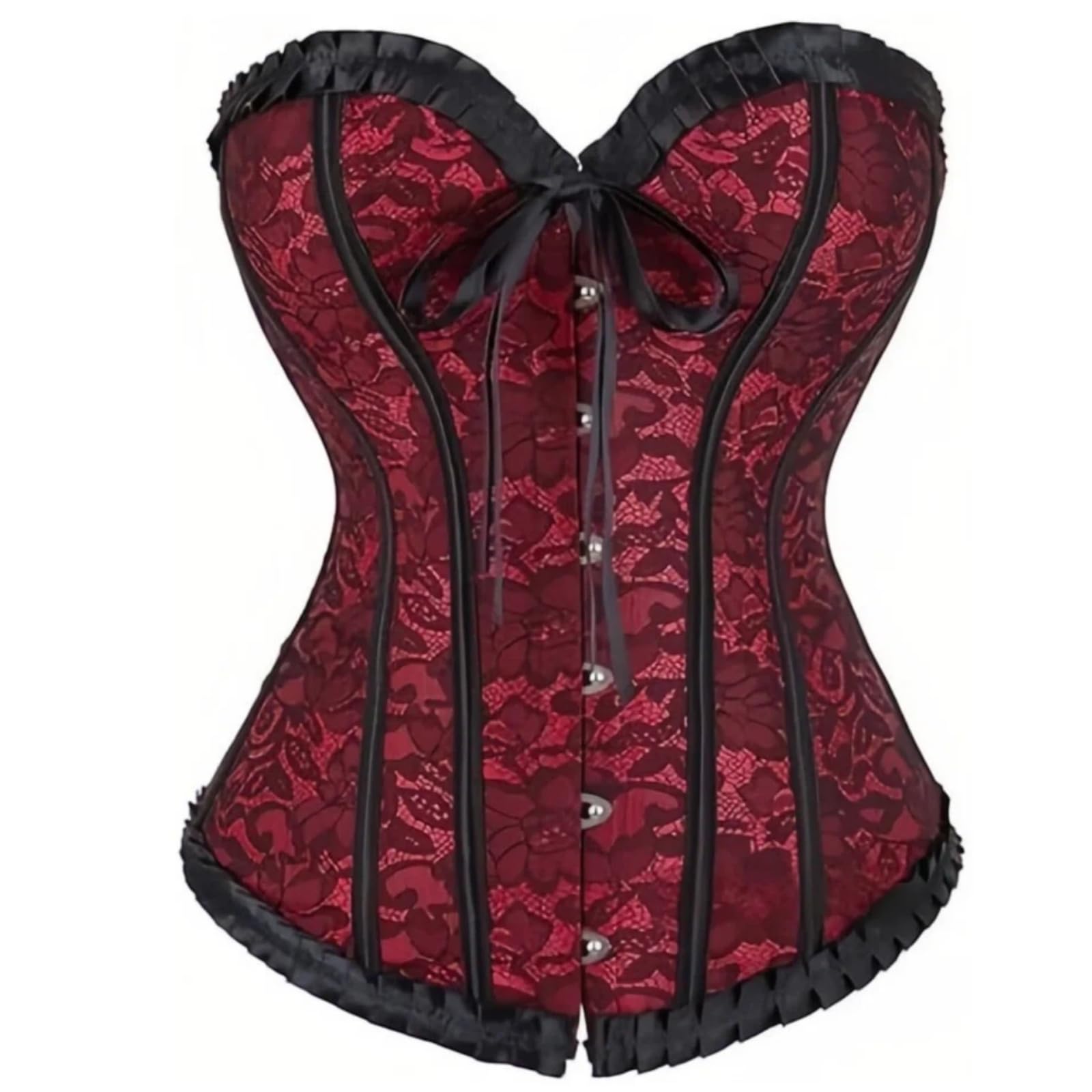 Damski gorset z pełnym biustem, regulowany, gotycki vintage steampunk, gorset overbustier, elegancka bielizna modelująca, strój na Halloween