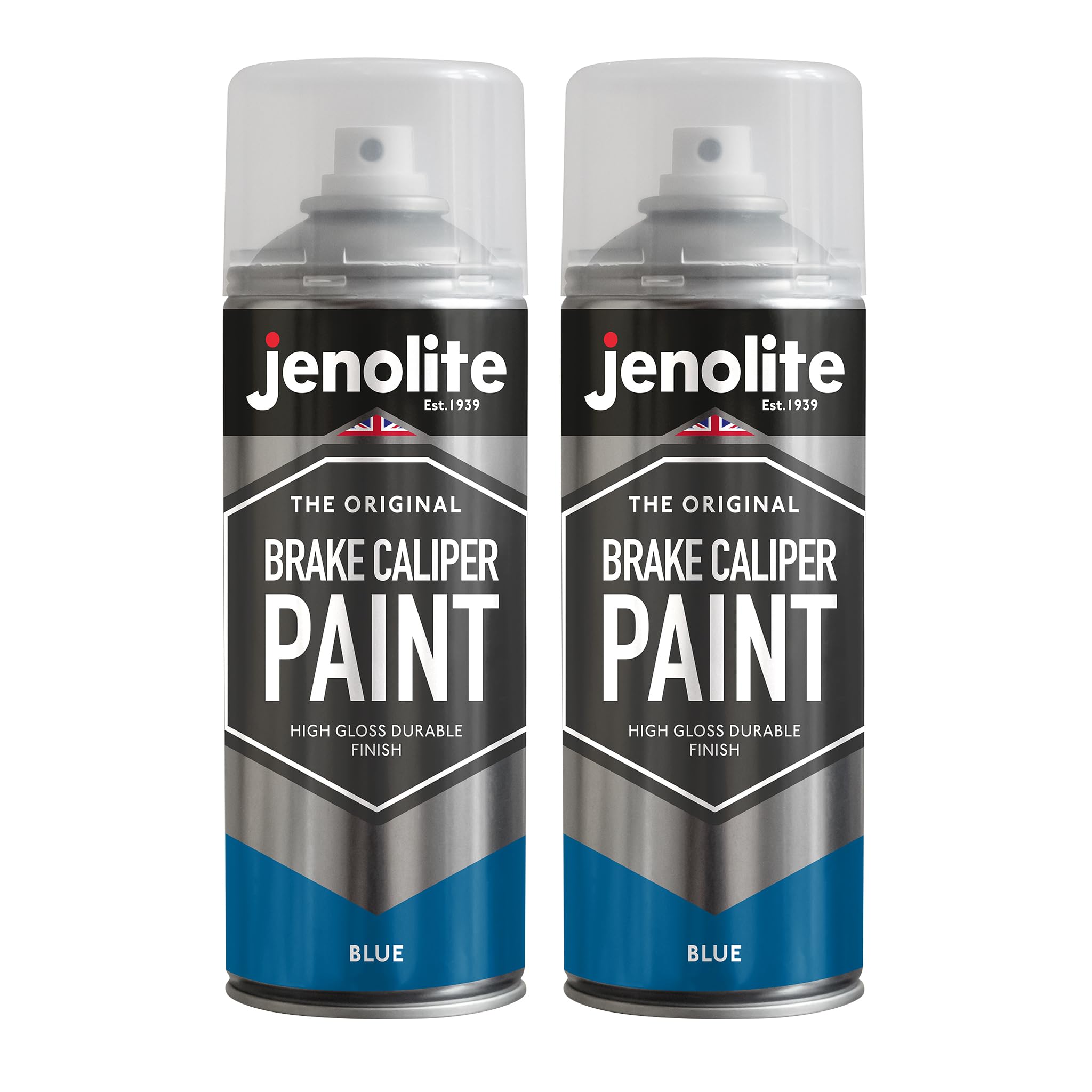 JENOLITE Brake Caliper Spray Paint | BLUE GLOSS | Brake and Caliper Restoration Spray Paint | Durable Finish and Heat Resistant | 2 x 400ml | RAL 5017