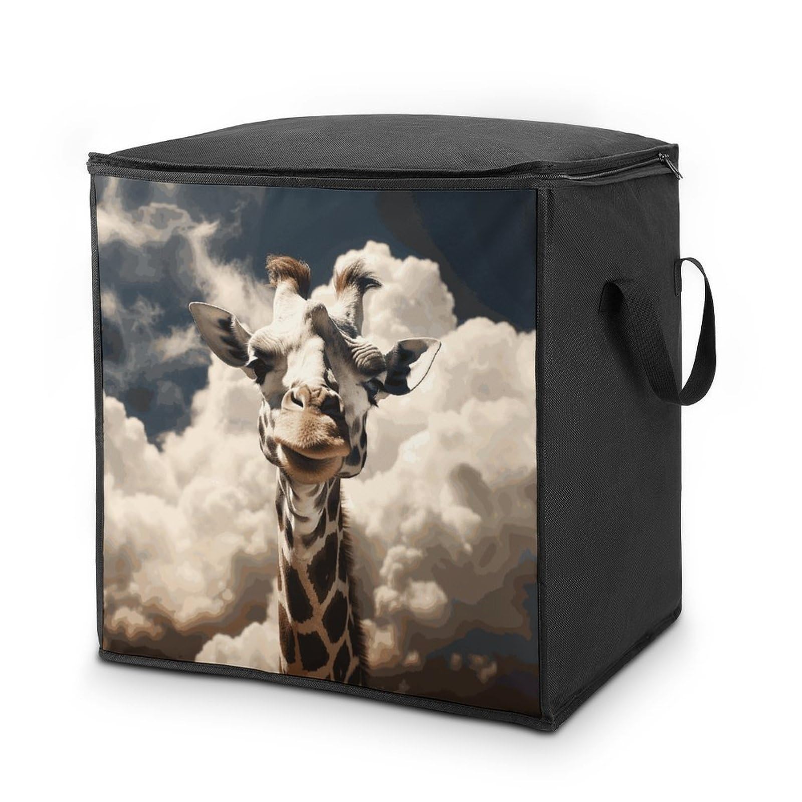 Fekiloot Style Giraffe In The Clouds Storage Bags With Reinforced Handles,Moving Bag With Zipper,Closet Organizers,Compression Packing Cubes