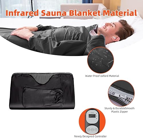 Miniatura 5 de Manta de sauna infrarroja para desintoxicación, manta portátil de sauna de infrarrojos lejanos para recuperación de ejercicio, manta infrarroja para