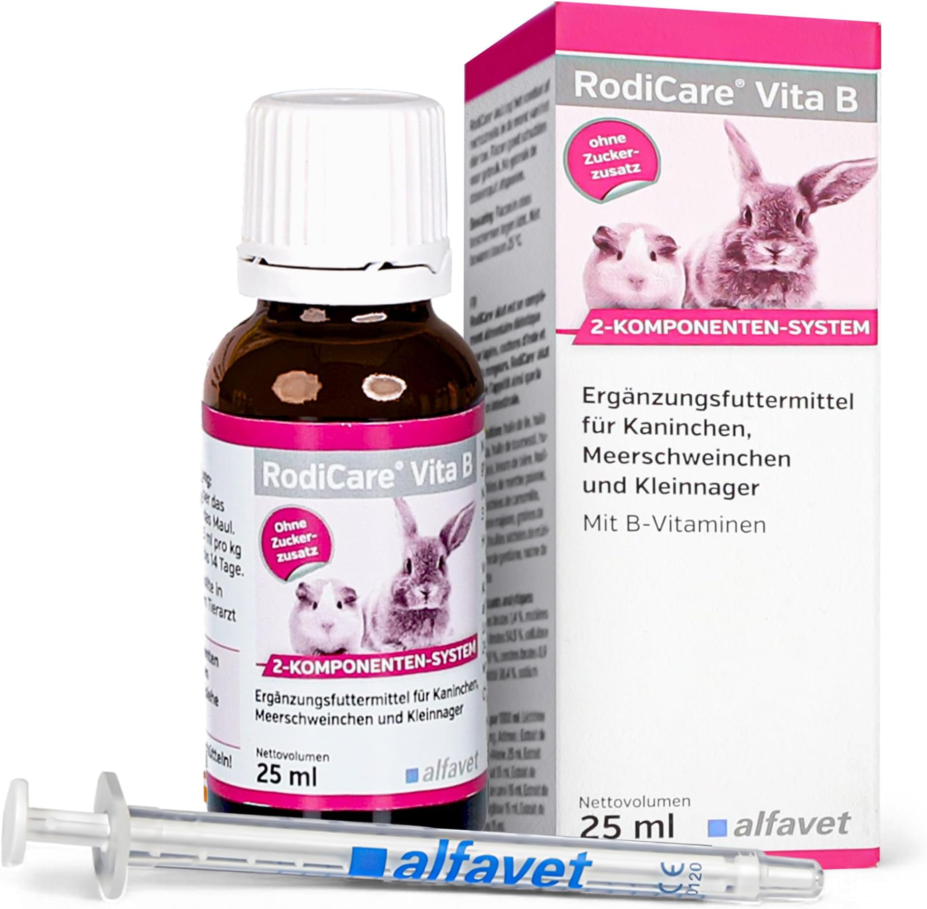 AlfavetRodiCare Vita B, B vitamins supplementary feed for rabbits, guinea pigs and small rodents, 25 ml with dosing syringe