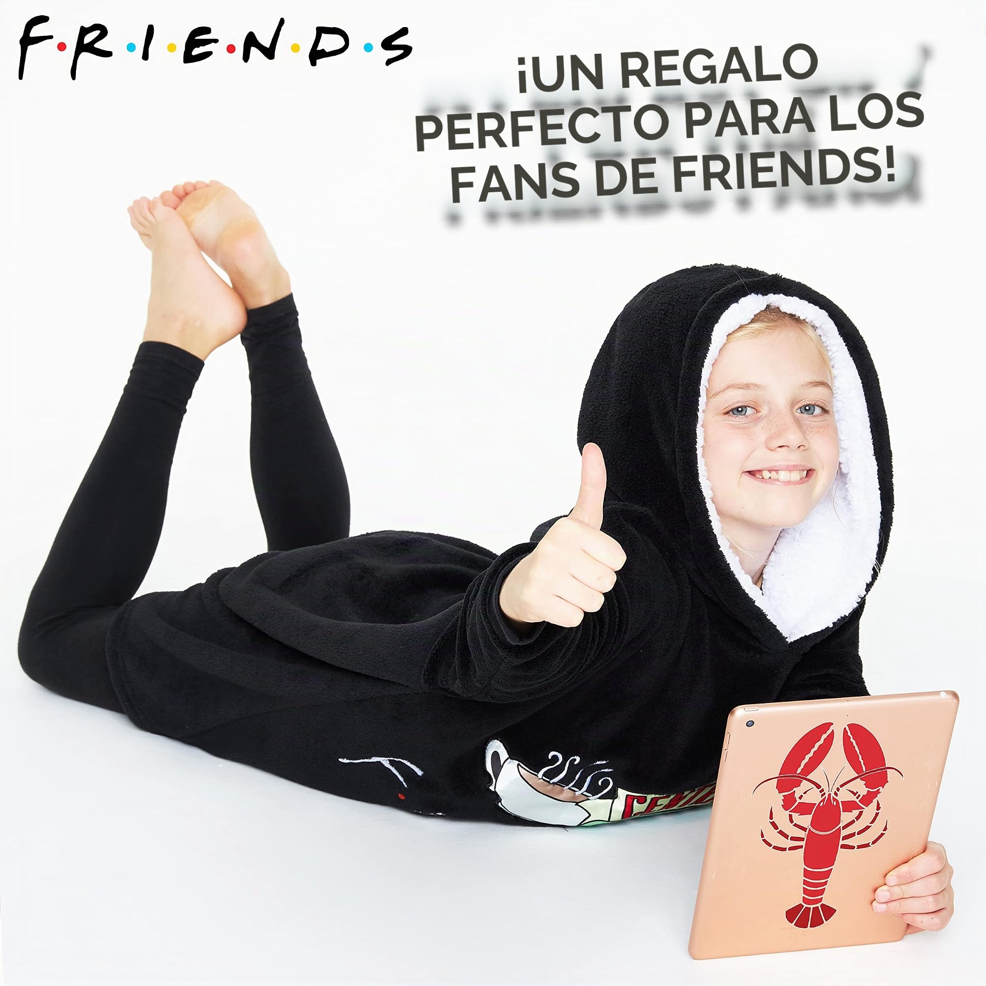 FRIENDS Sudadera Niña, Bata Manta con Mangas con Forro Polar de Central Perk