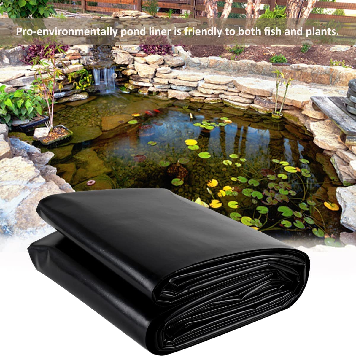 Revestimiento para estanque, lona para estanques de jardín de LLDPE, 6 m x 4 m, lona para estanque, forro para piscina, estanque para peces de gran tamaño, Liner Gardens Pools