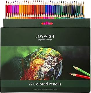 lifcasual JOYWISH 12/18/24/36/48/72 Lápis de cor Conjunto profissional de lápis de cor para arte a óleo para alunos Crianças Adultos Artistas para desenhar esboçar Escrever livros para colorir