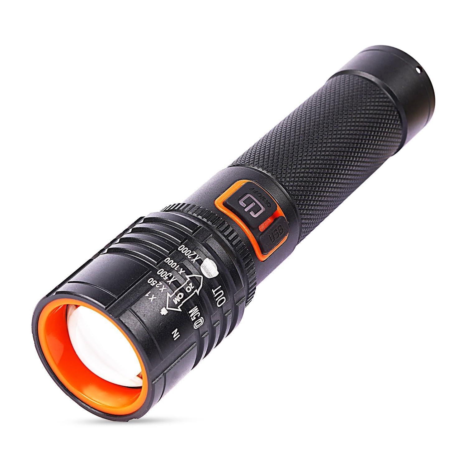 ISHVAAN TRENDZ Rechargeable 035 Mini Zoomable LED Flashlight Metal Torch, 4 Modes Flashlight, Super Bright Cree LED Light Torch for Camping Hiking (Upto 5HRS Backup).-image-44