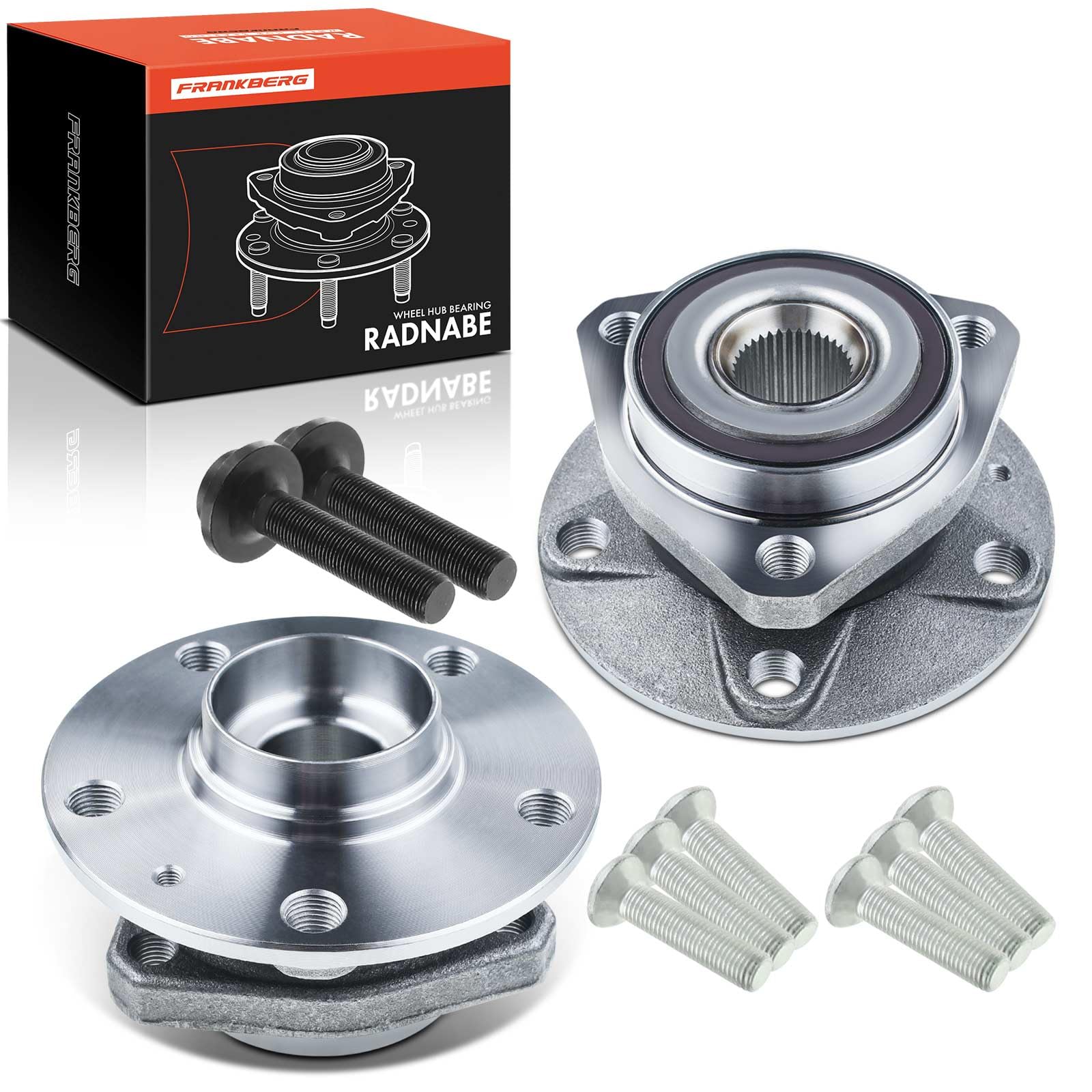 Frankberg 2x Radlager Radlagersatz Vorne Links Rechts Flansch-Rad ⌀136,5 Mit ABS Magnetring Kompatibel mit Golf VI 5K1 Golf Plus 521 5M1 A3 Sportback 8VA 8VF Replace# 8V0598625