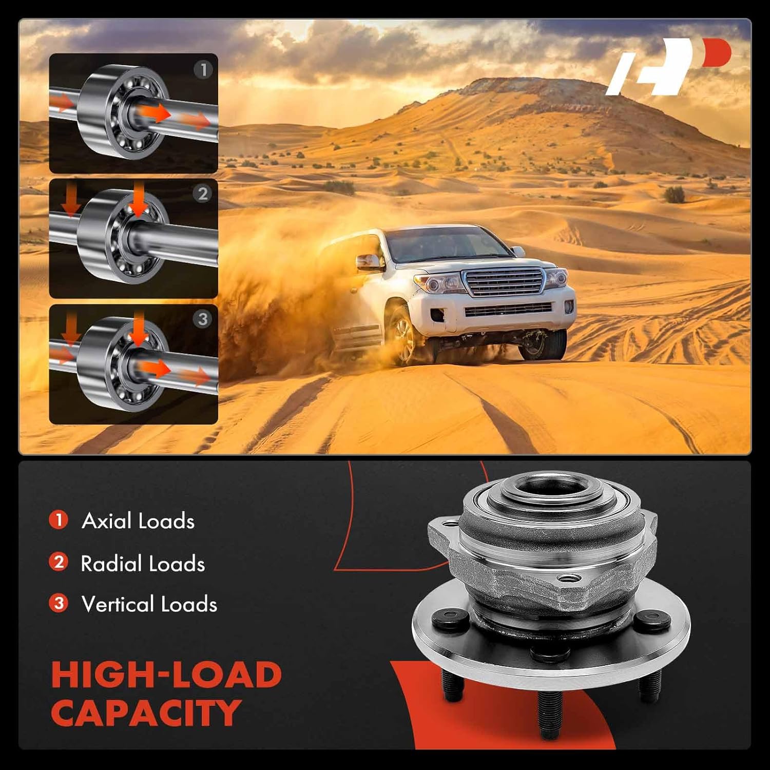 A-Premium Front Wheel Bearing and Hub Assembly with 5-Lug Compatible with Jeep Liberty 2002 2003 2004 2005 (Non-ABS)