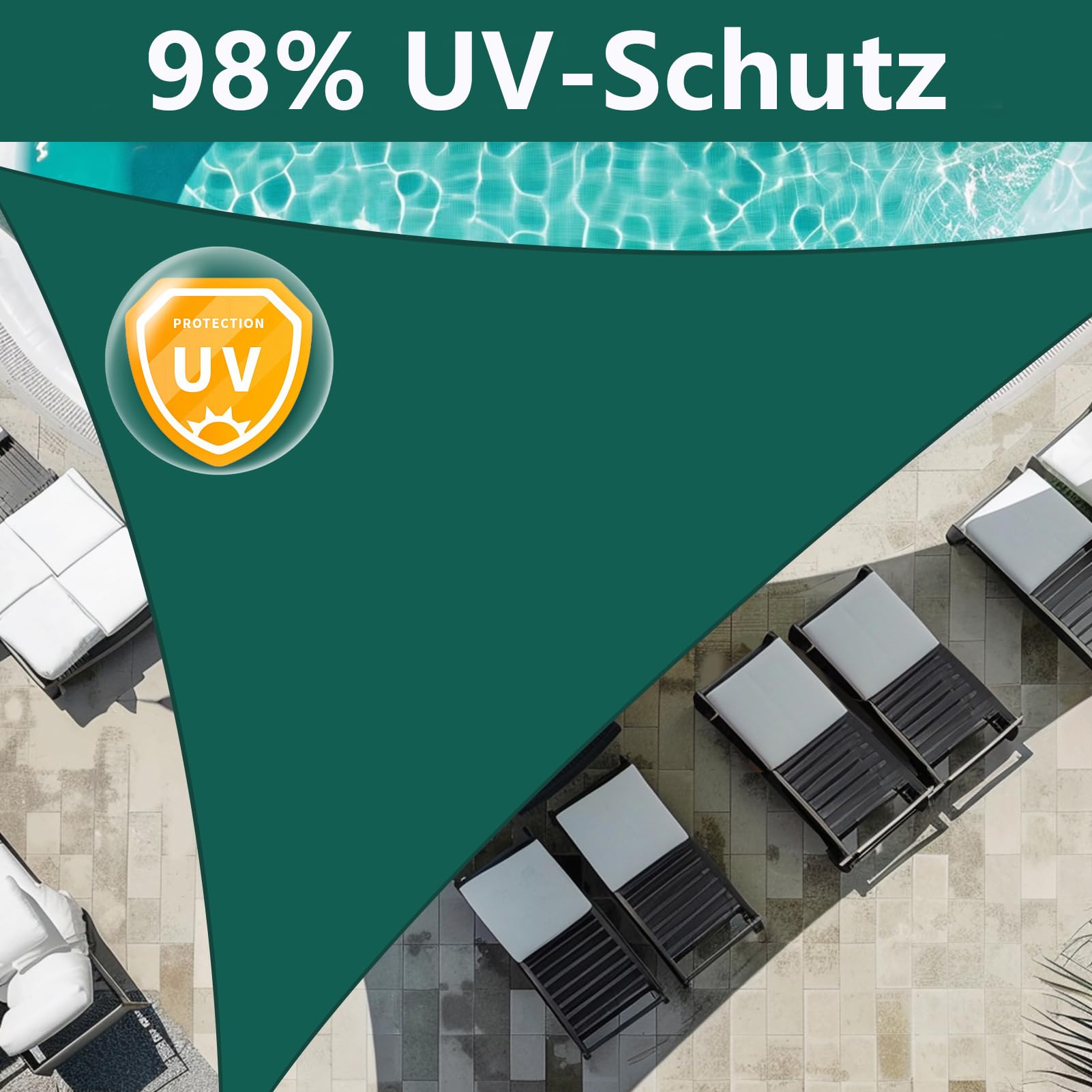 Rechteckiges Sonnensegel 1,5x2 Meter – UV-Schutz Für Garten, Terrasse & Balkon, Wetterbeständig In Weiß