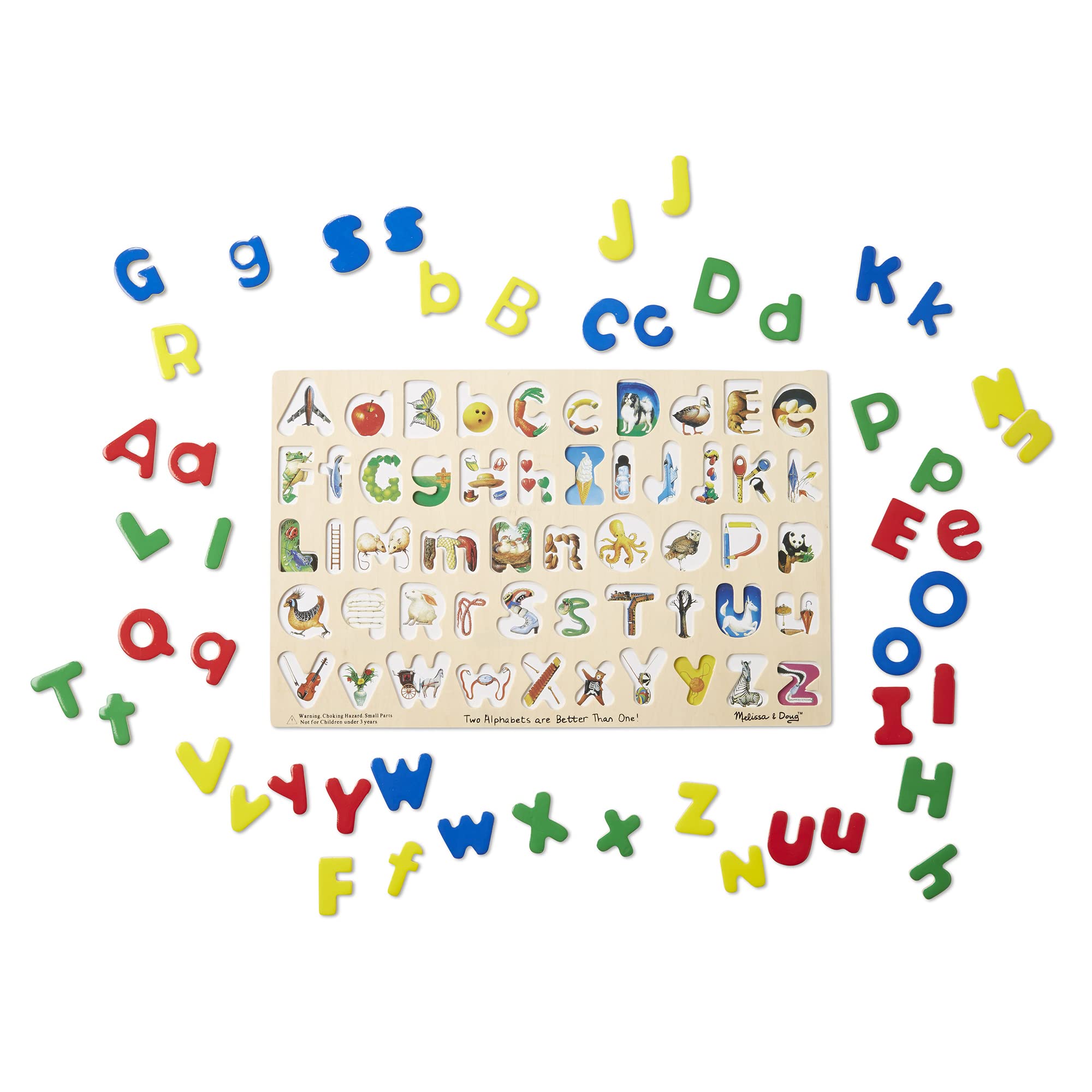 Melissa & Doug Upper & Lower Case Alphabet Letters Wooden Puzzle - 52 Pieces - Image 4