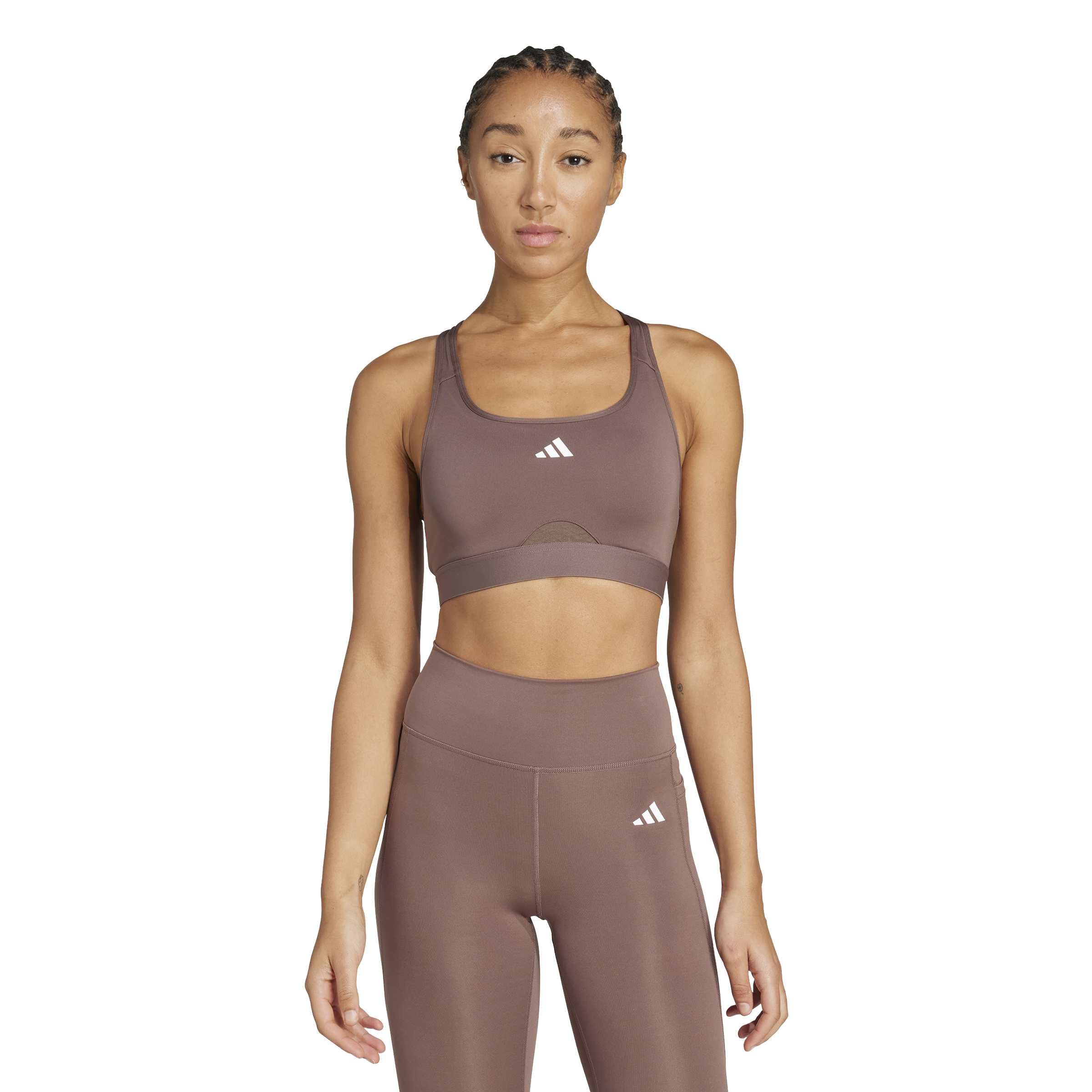 Adidas Womens Training Light Support Sports Bra - Brown