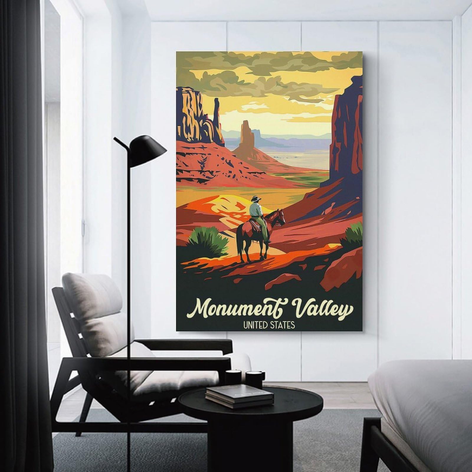 Junmoney Decorative Wall Artwork Travel to Monument Valley, 24x36inch(60x90cm), for Living Room, Bedroom Or Apartment Walls, Decorative Artwork for Empty Walls
