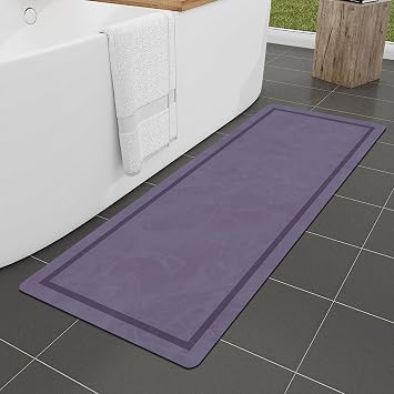 chakme Bathroom Mat Rugs Large 59x24, Ultra Thin Magic Mat Bathroom Rug Non Slip Bath Rugs Quick Dry Absorbent Bath Mats for Bathroom Floor, Purple, 59"x24"