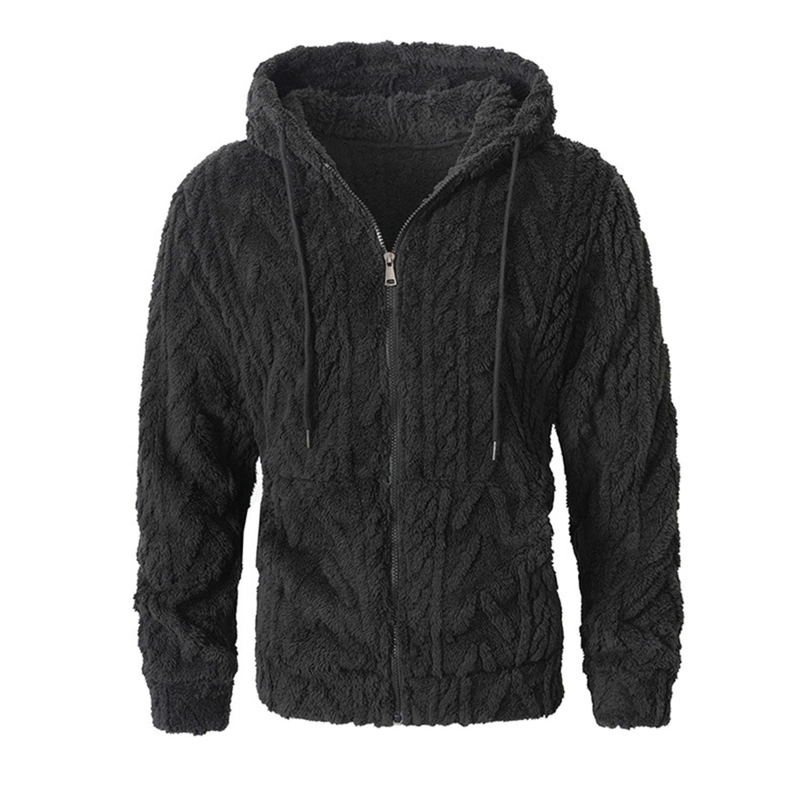 Sudadera Sin Mangas Hombre Chaqueta De Forro para Hombre, Manga Larga, Cremallera, con Capucha, Estilo Casual Y Cálido Invierno. Top Yoga (Black, S) Ropa Anti Calor Verano Trabajo