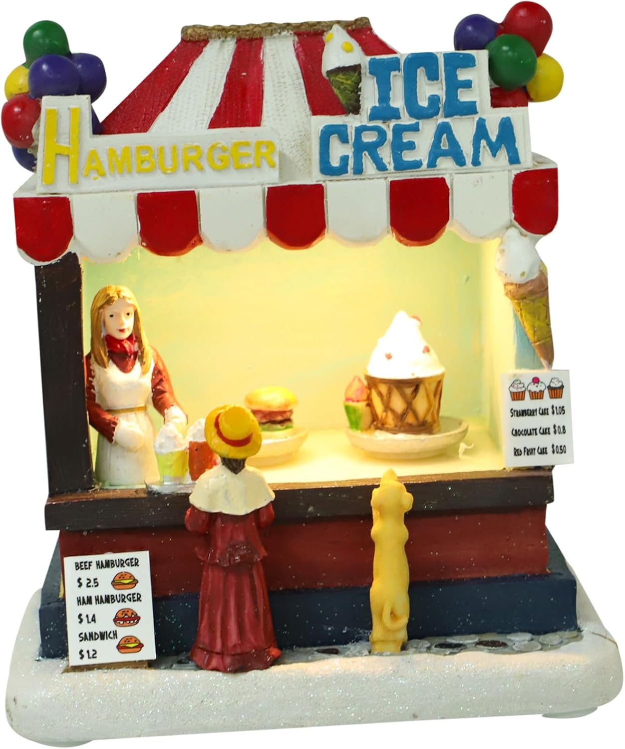 Christmas Resin House Ornament Led Villa Decor for Desktop Festive Landscape for Holiday Home Decoration