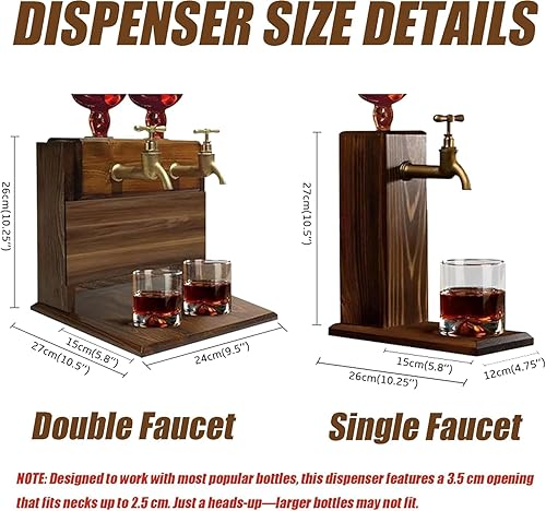 Miniatura 4 de Juego de dispensador de whisky personalizado para hombres, dispensador de licor grabado de madera con nombre en relieve para el hogar, bar, pub,