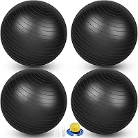 Vista 19 de Leyndo 4 pelotas de ejercicio de yoga de 26 pulgadas, para pilates, embarazo, parto, fitness, con bomba rápida, antiestallido, para mejorar