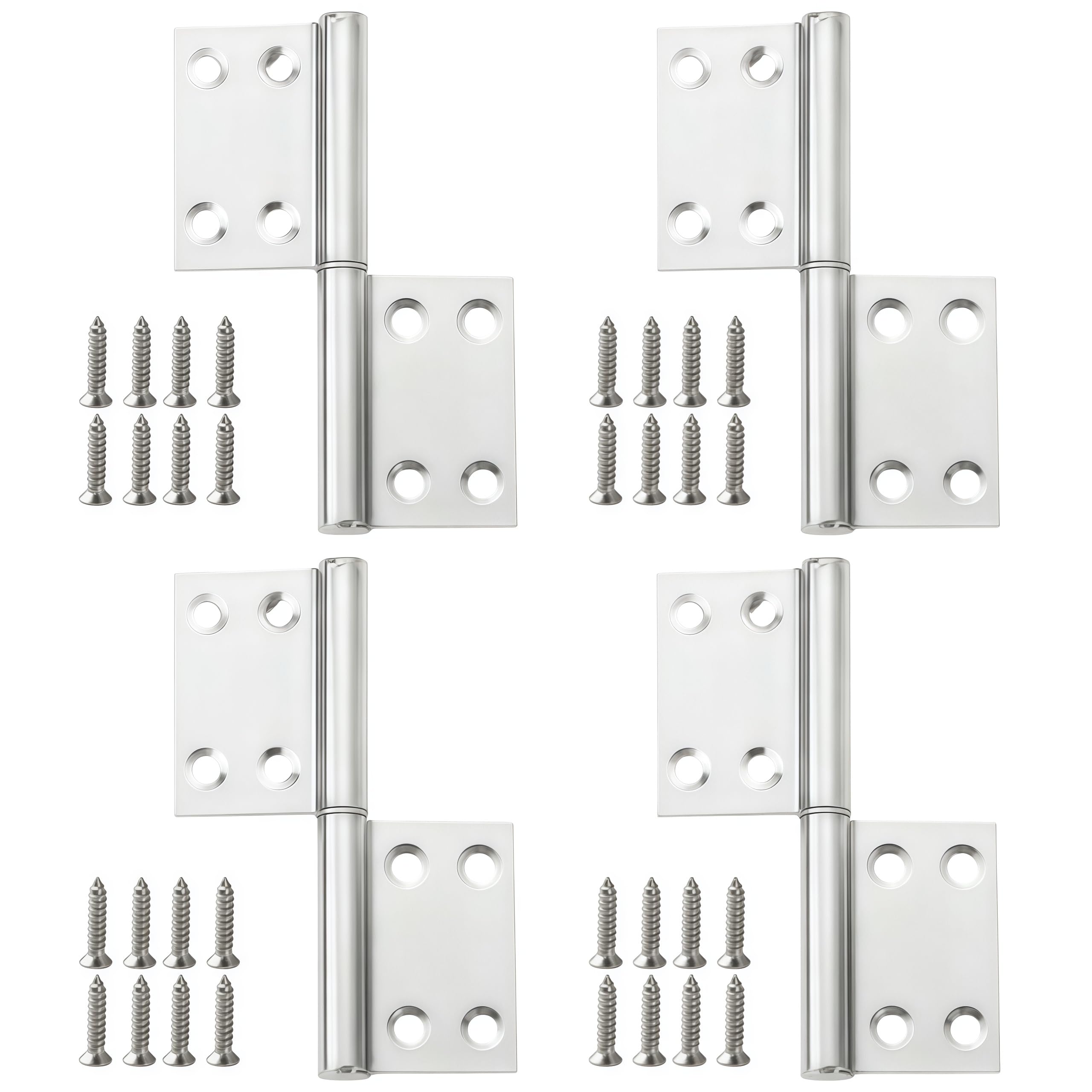 Vbnexyr Regular Folding Hinge 4 Pack Of 304 Stainless Steel Flag Hinges Detachable Folding Hinges Fireproof Doors Bathroom Doors And Windows 4 Inches