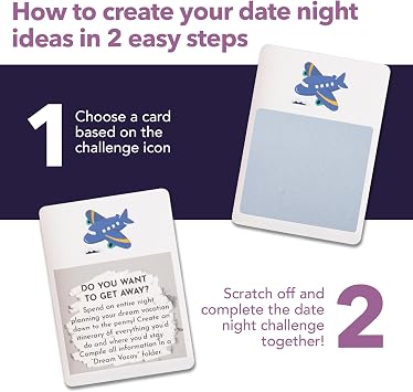 Mix It Up Scratch Off Date Night Ideas Deck - 52 Couples Dates, Challenges, Easy to Plan Adventures, Gift Idea for Newlyweds, Bridal Shower, Wedding, Boyfriend, Girlfriend, Mini Stocking Stuffer