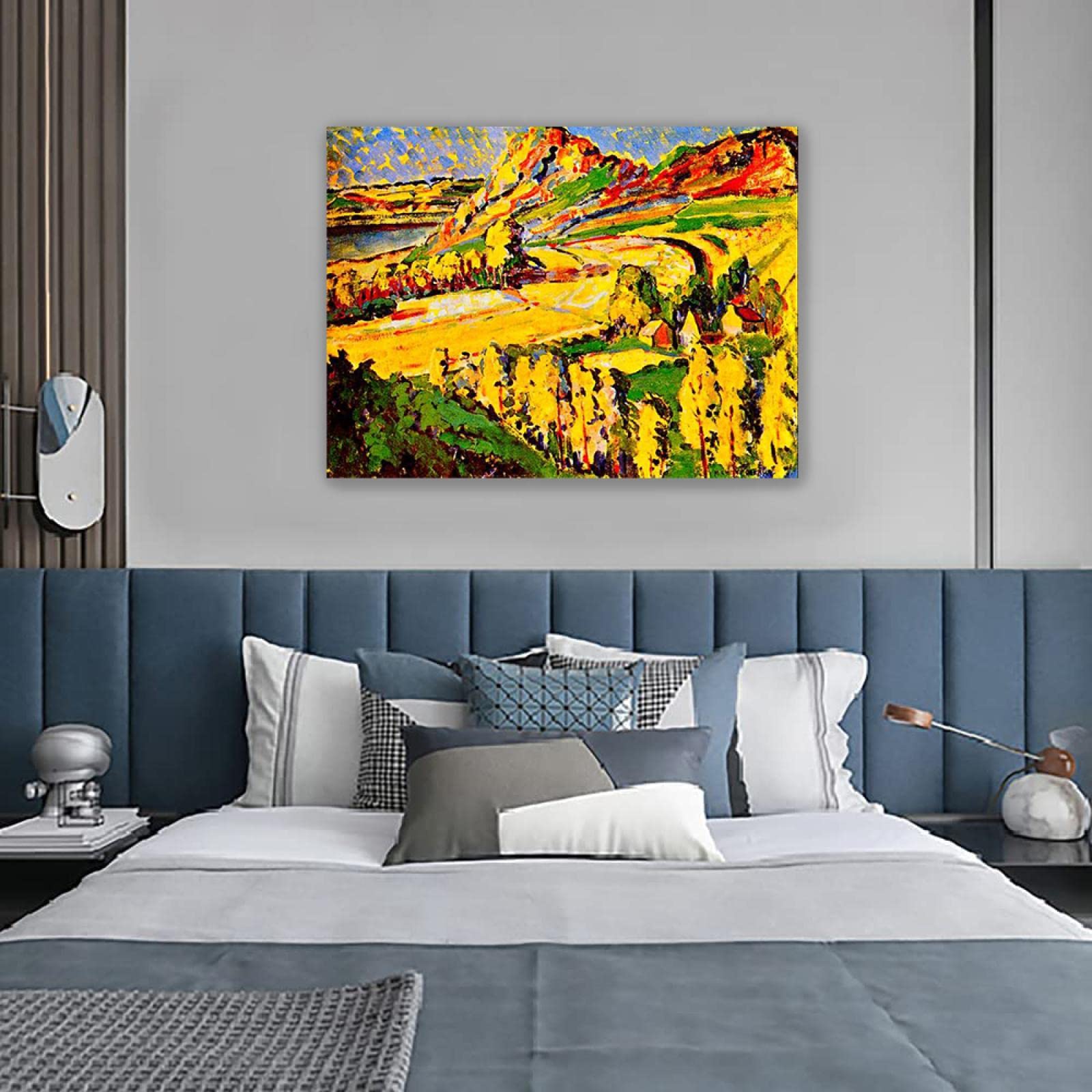 Emily Carr Pintura Reproducción de Carteles Cuadro en lienzo-impresión Obras de Arte-listo para colgar Cuadros famosos impreso sobre lienzo(Otoño en Francia)50x70cm(20x28in)Enmarcado