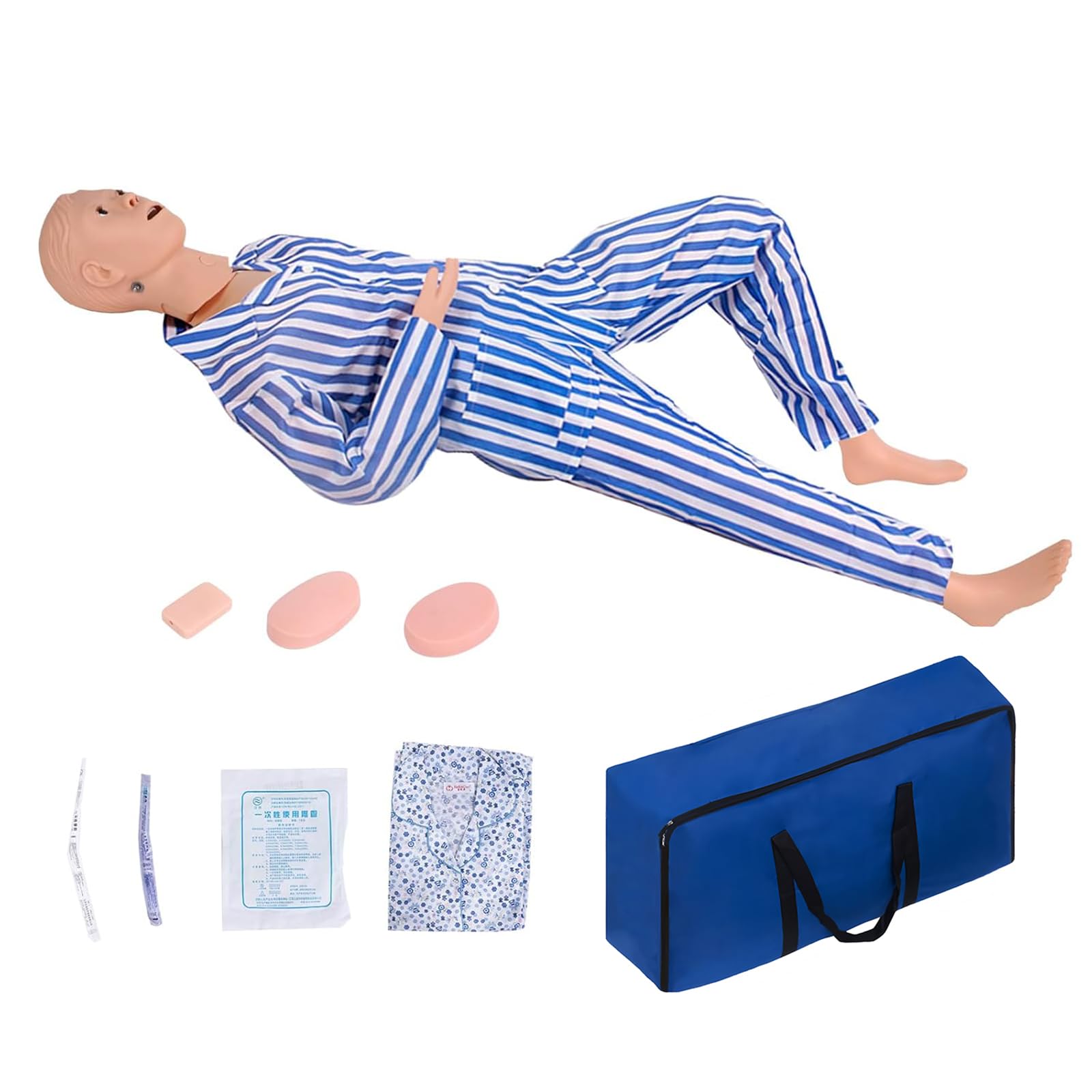 Medical Mannequin for Training, Male-Female CPR Human Manikins Highly Simulated Patient Care Medical Manikin with 3 Muscle Module & Patient Gown &