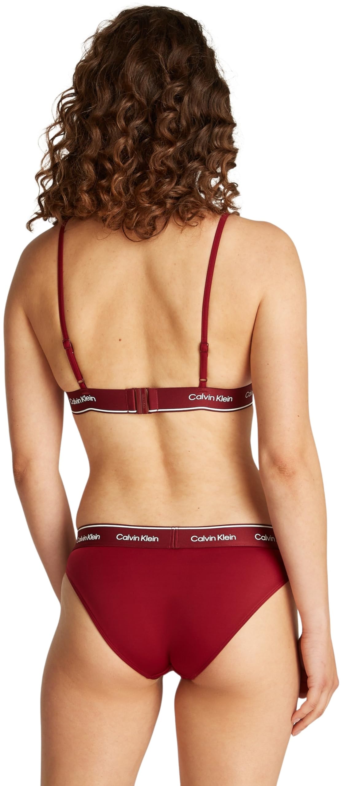 Calvin Klein Donna Top Bikini a Triangolo Triangle-Rp Fascia con Logo