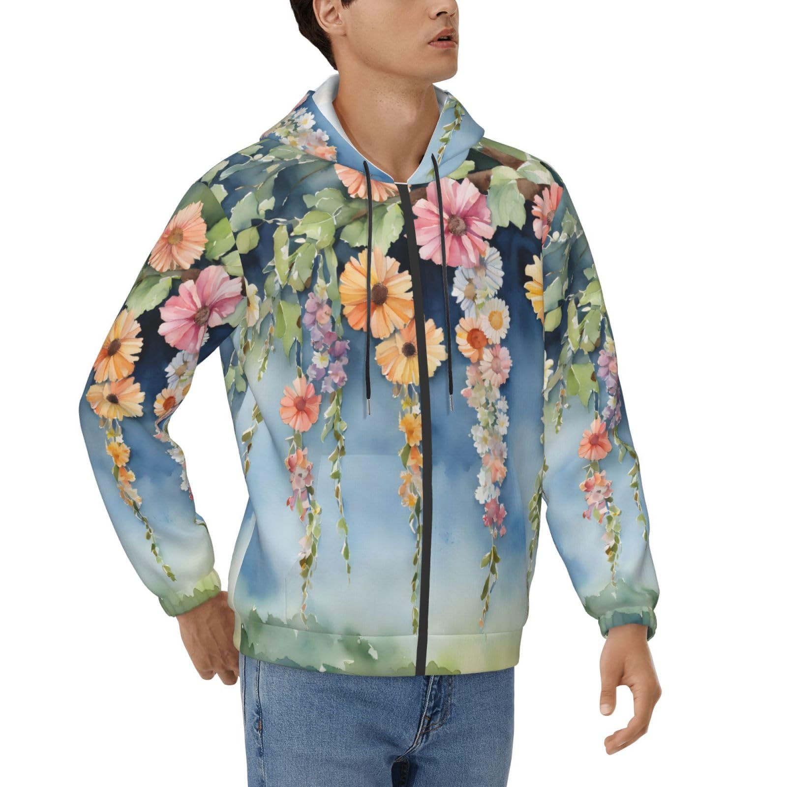 Zzzswsywz Men's Print Graphic Zip Up Hoodie 3D Novelty Hoodies Pullover Long Sleeve Hooded Sweatshirts With Drawstring Pocket, 3XL