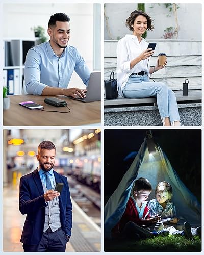 Miniatura 7 de Cargador portátil Power Bank 30000mAh - USB C 22.5W Carga rápida Batería externa Banco de carga PD QC4.0 con linterna 3 salidas y 2 entradas