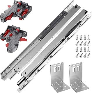 15 Inch 1 Pair Undermount Soft Close Drawer Slides with Rear Mounting Brackets, 3 Full Extension, 3D Adjustable Locking Device, 100LB Load Capacity