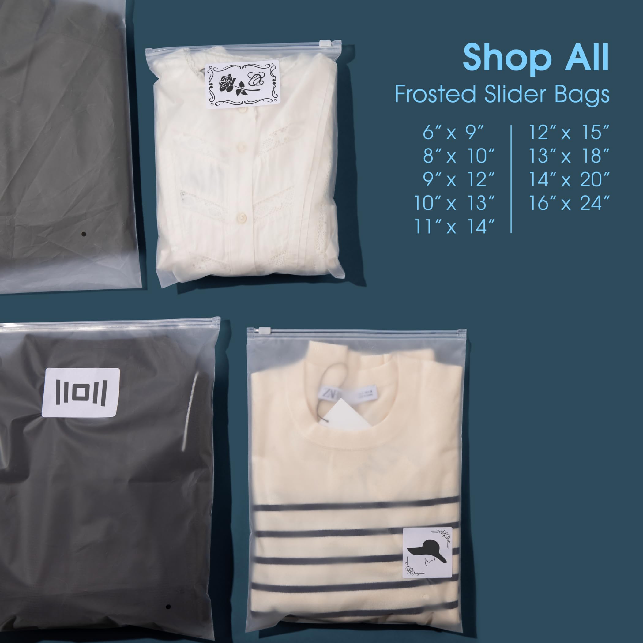 Spartan Industrial - Bolsas de plástico con cierre esmerilado de 3 mil con agujero de ventilación, bolsas de plástico resellables para ropa, camisetas, leggings de 8 x 10 pulgadas (500 unidades)