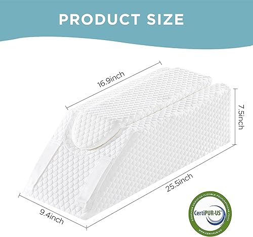 Miniatura 8 de UBBCARE Almohada de elevación de piernas para recuperación de cirugía de piernarodilla, almohada de espuma viscoelástica con funda lavable de