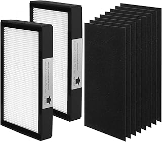 FLT4100 HEPA Filter E Replacement for Guardian Air Purifier AC4100, AC4100CA, AC4150BL, AC4150PCA, H13 True HEPA Replacement Filter, 2 True HEPA Filter + 8 Activated Carbon Filter