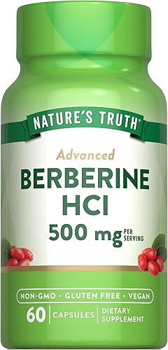 Nature's Truth Berberina HCl 500mg | 60 cápsulas | de extracto de agracejo | Suplemento vegano, sin OMG y sin gluten disponible en Yaxa Guatemala