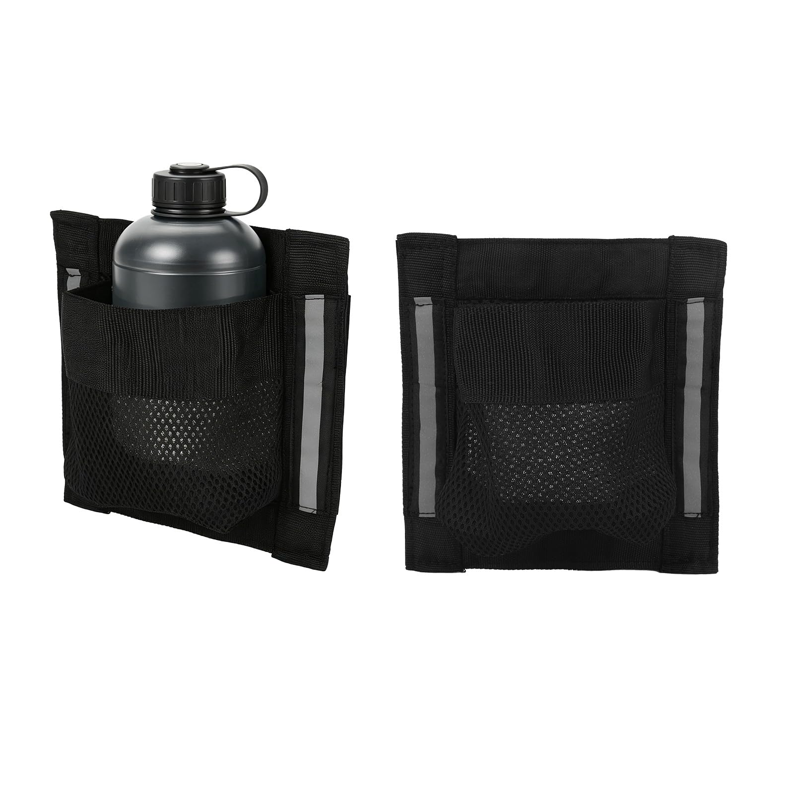 Fukaisu 2pcs Boat Storage Bags, Self-Adhesive Mesh Marine Organizer with Night Reflective Strips Waterproof Boat Cup Accessories Holder for Pontoon Kayak RV Fishing Boats