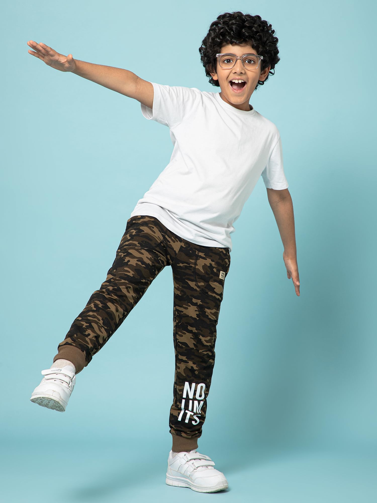 Alan Jones Clothing Boys Camouflage Joggers Trackpant | Ribbed Waist & Bottom Hem | Drawstring Closure | Regular Fit (Khaki_ 9-10 Years) 1