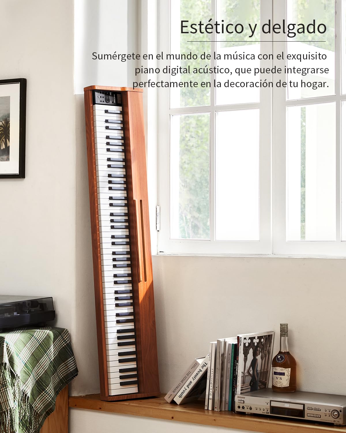 Donner DEP-1S Pianoforte Digitale 88 Tasti Sensibili al Tocco, Pianola Elettrica Portatile per Principianti con Bluetooth, 128 Suoni & 8 Brani Demo, con Supporto, Pedale e Alimentatore