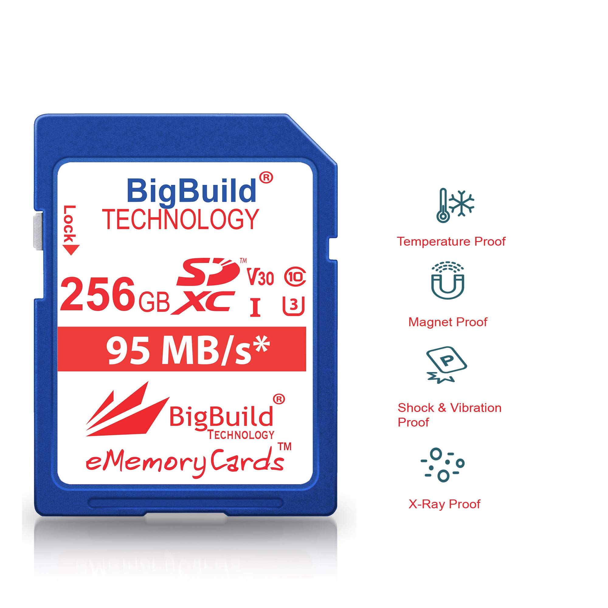 256GB Ultra Fast U3 SDXC 95MB/s Scheda di memoria compatibile con Sony Alpha ZVE10, ZVE10L, 7 III, ILCE7M3B.CEC Fotocamera