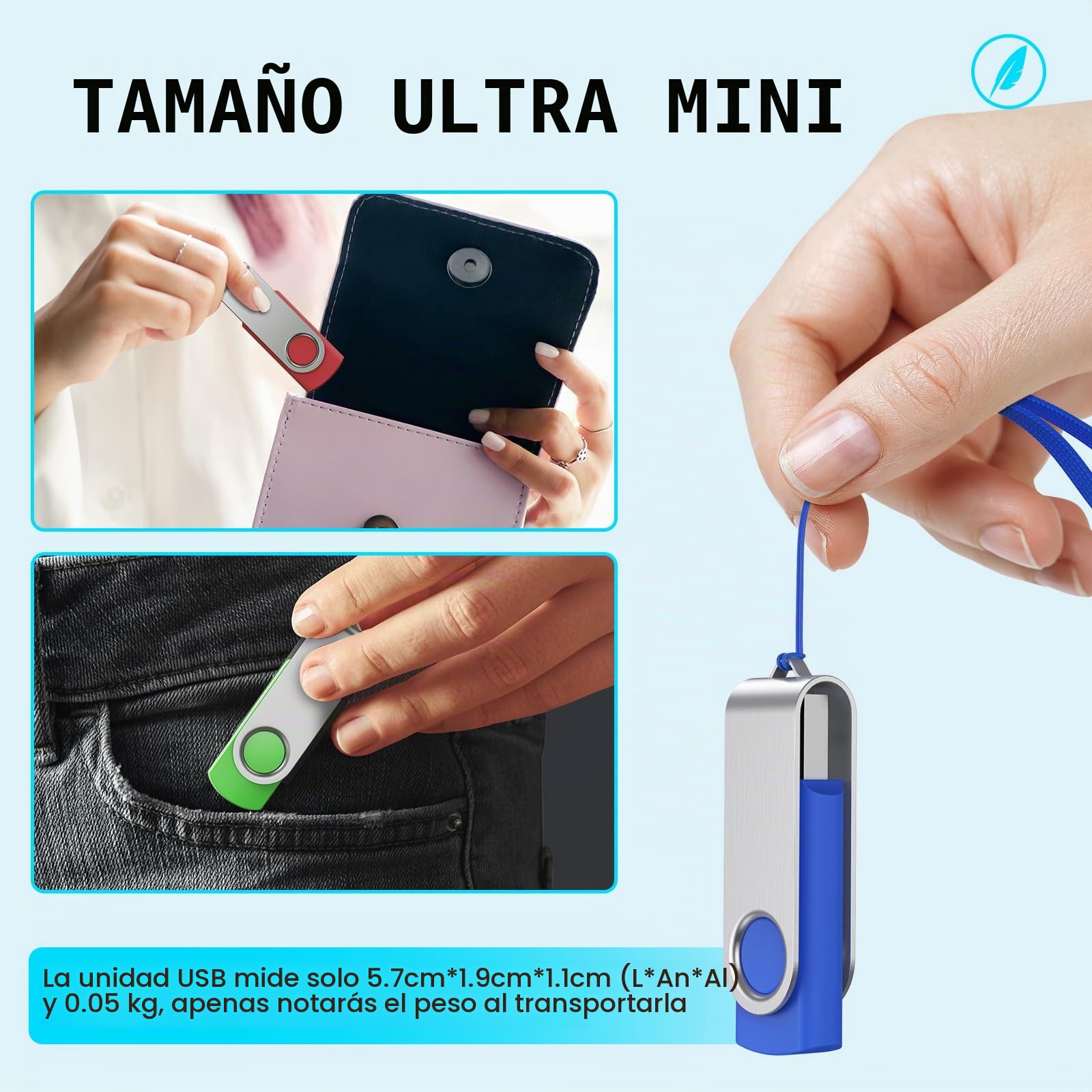 Pendrive 32GB 10 Piezas USB Flash Drives - Portátil Memorias USB 2.0 32 GB Multicolor Práctico Pen Drives - Almacenamiento de Datos Llave USB con 10 Unidades Cuerdas Regalo para Familia by FEBNISCTE