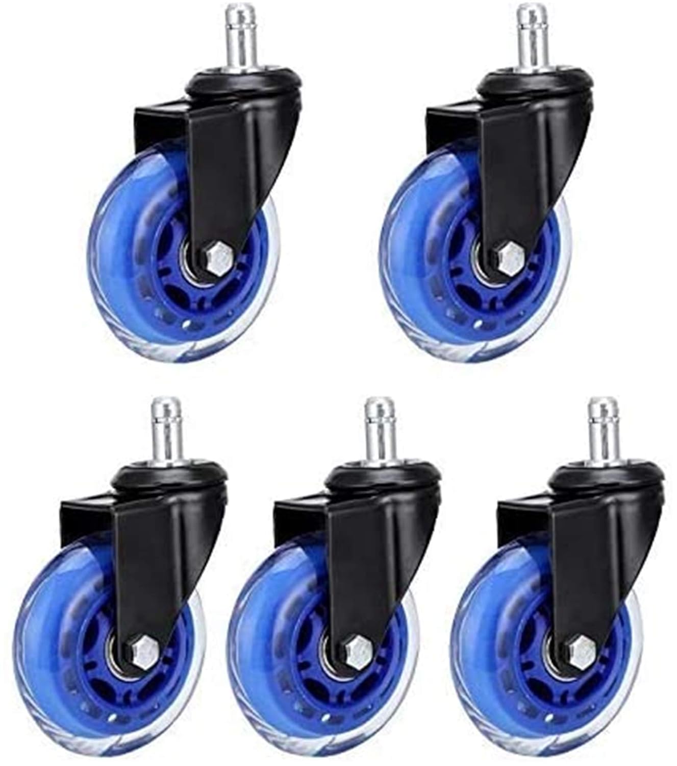 Trolley for Furniture 5PCS 3" Universal Mute Wheel Office Chair Caster Replacement Casters Rubber Soft Safe Roller Furniture Wheel Hardware