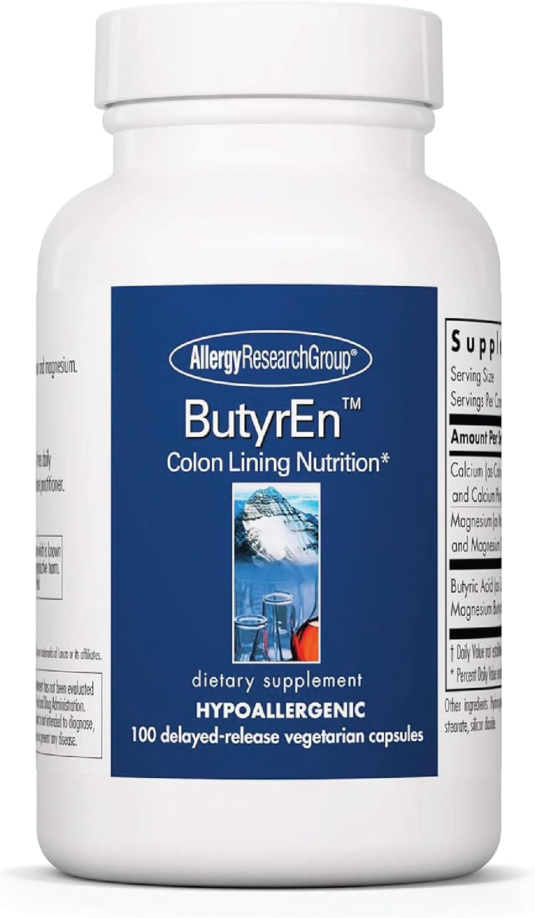 Allergy Research Group Butyric Acid Colon Lining Nutrition - 100 Delayed Release Capsules