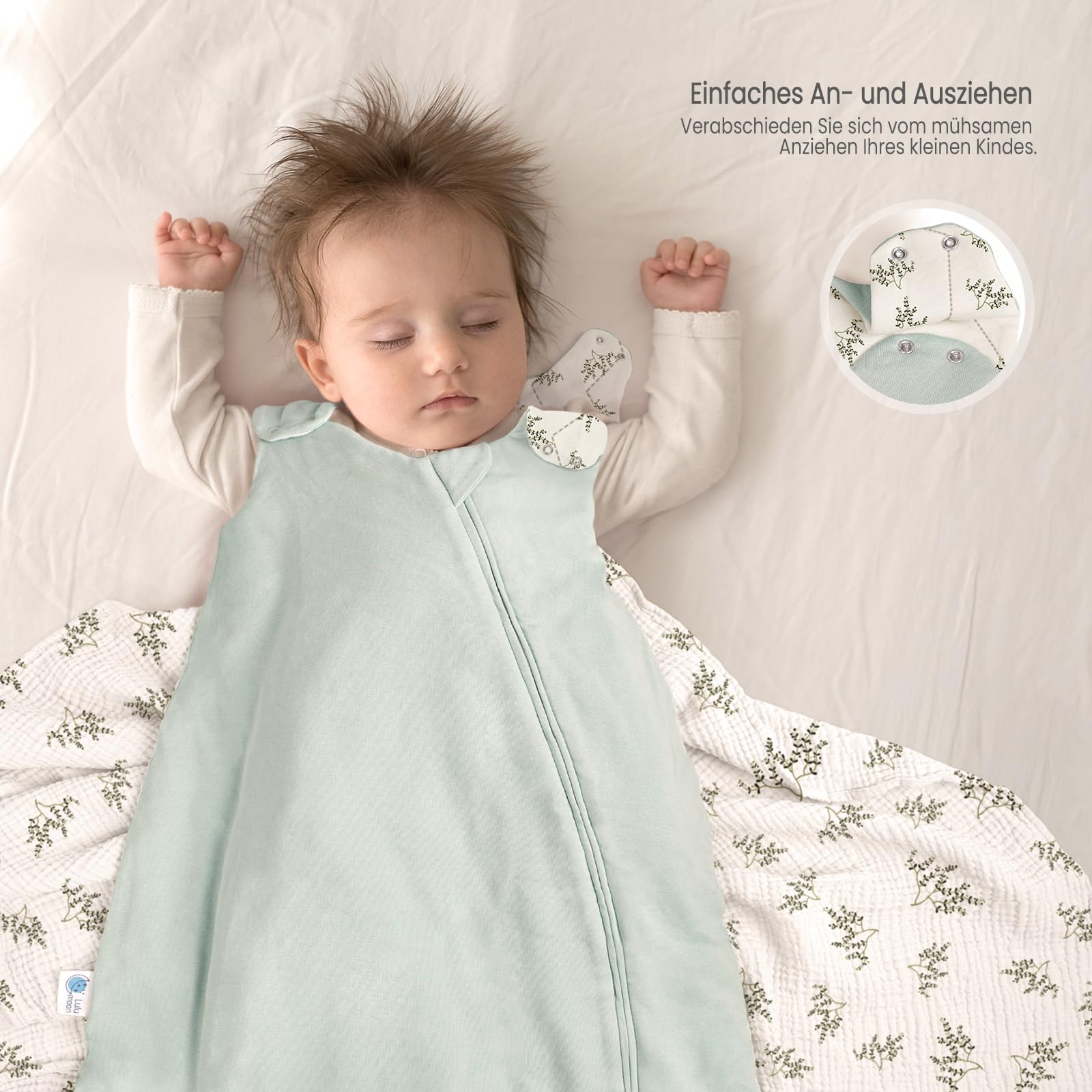 lulumoon Gigoteuse d'hiver pour bébé de 9 à 15 Mois - Tog 2,5-80 cm - Garnissage en Fibres de Polyester - 74/80 cm