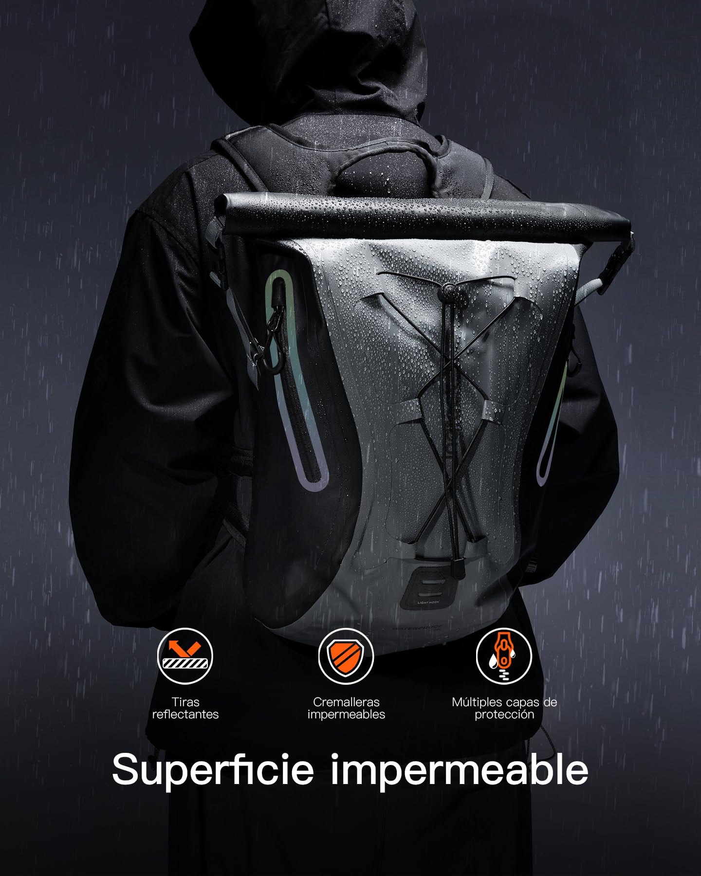 Inateck 25-30L Mochila para bicicleta,Impermeable con Cierre Enrollable,Multifuncional de senderismo, adecuada para ciclismo, escalada y actividades al aire libre